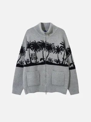 Aelfric Eden Coconut Tree Zip Up Cardigan