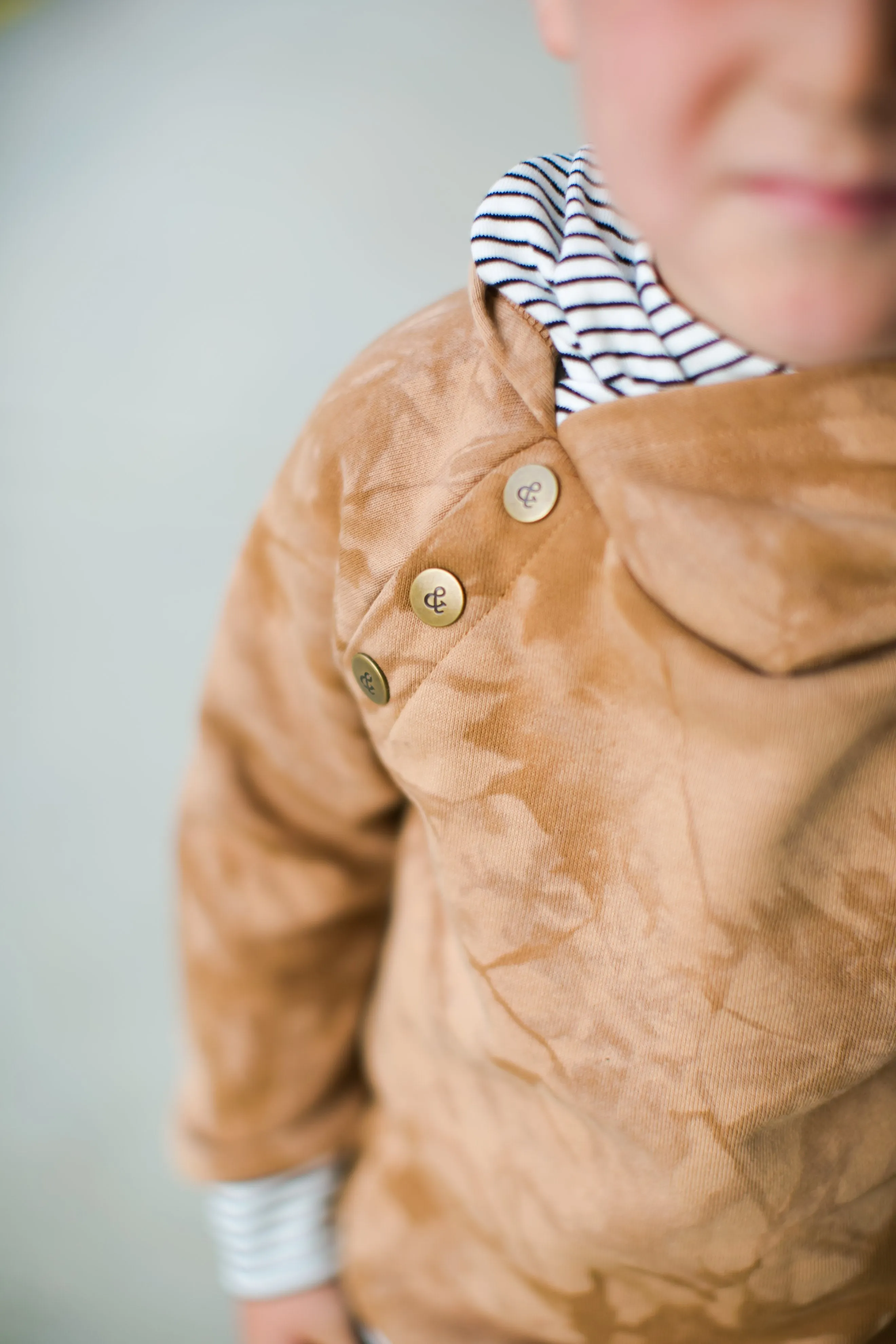 Ampersand Ave - Baby and Kids Double Hood(TM) Hoodie in Camel Tie Dye
