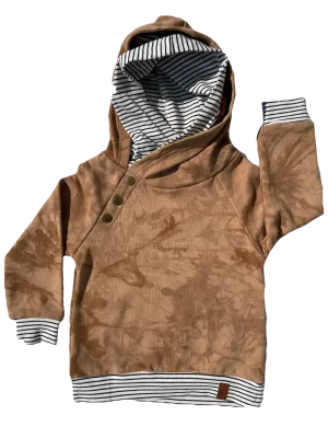 Ampersand Ave - Baby and Kids Double Hood(TM) Hoodie in Camel Tie Dye