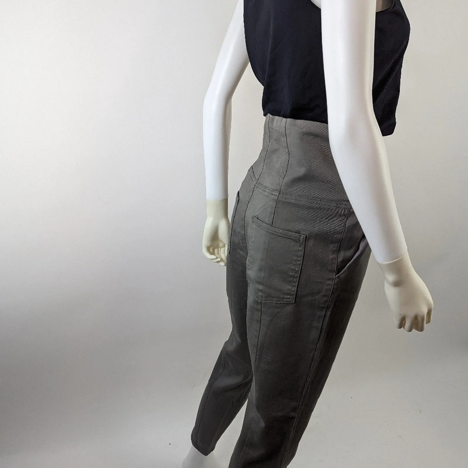 ASOS Grey High Waisted Cropped Pants 6