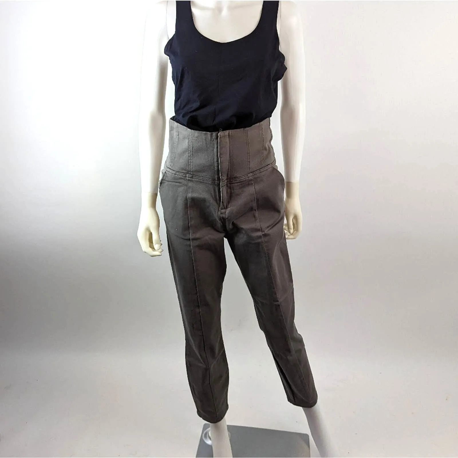 ASOS Grey High Waisted Cropped Pants 6