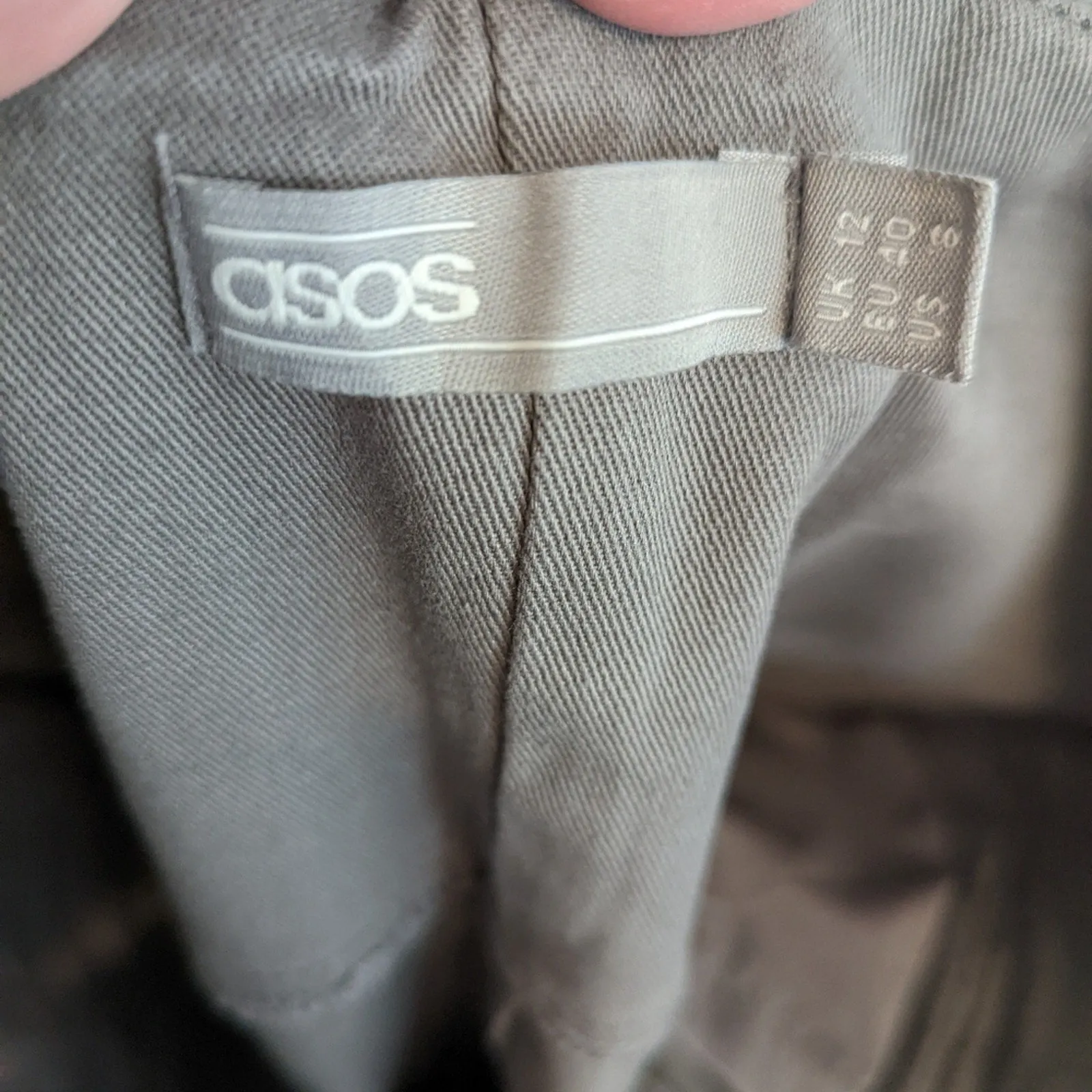 ASOS Grey High Waisted Cropped Pants 6