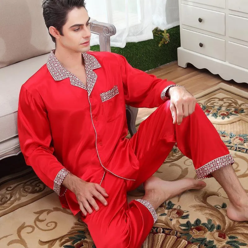 Bow Front Lace Trim Silky Women Pajama Set