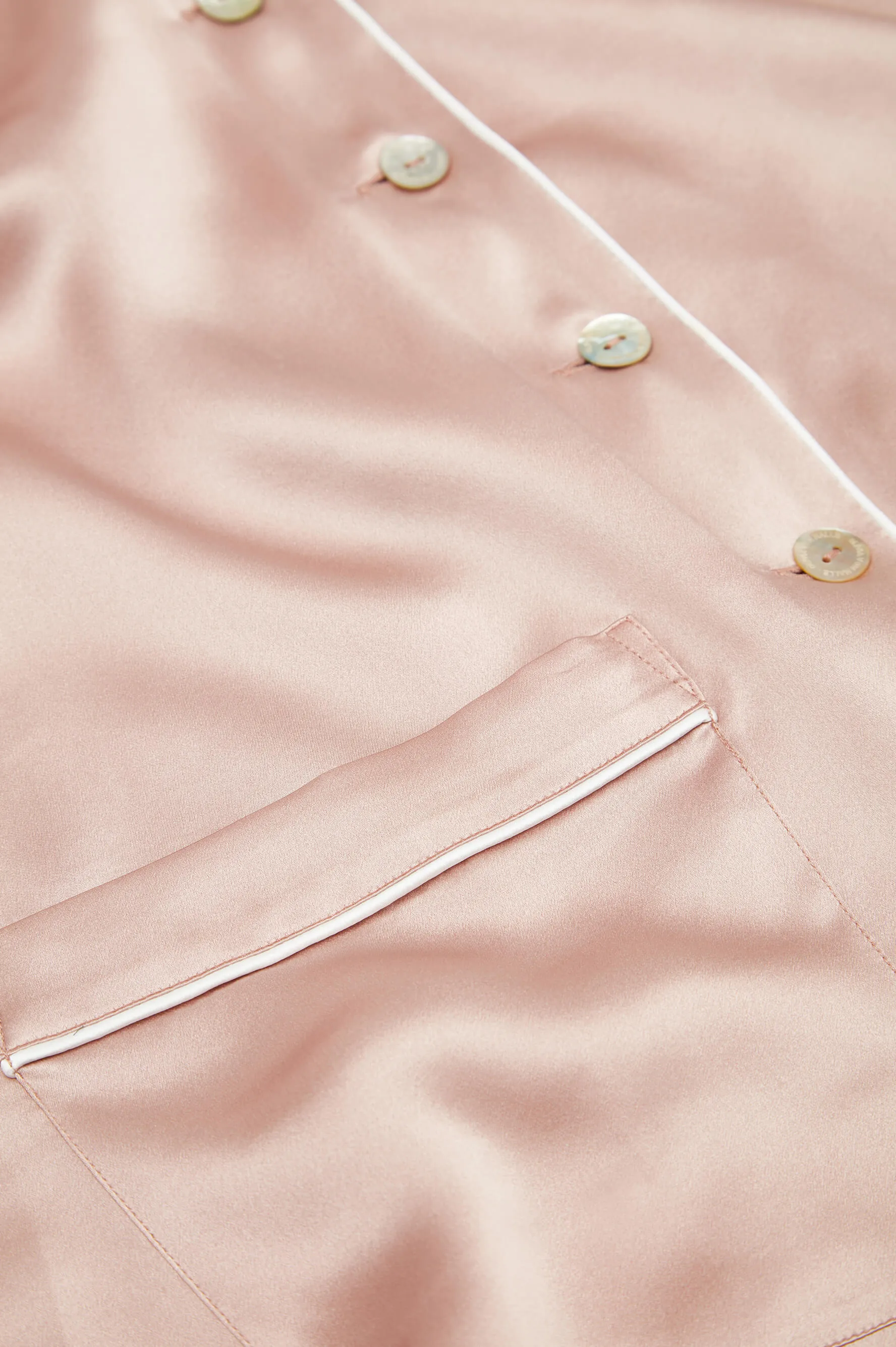 Coco Oyster Ivory Pajamas in Silk Satin