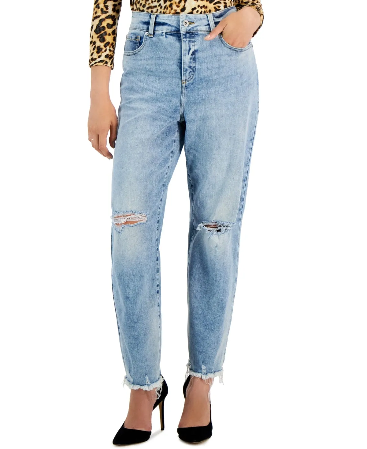 INC - Curvy High-Rise Straight-Leg Jeans