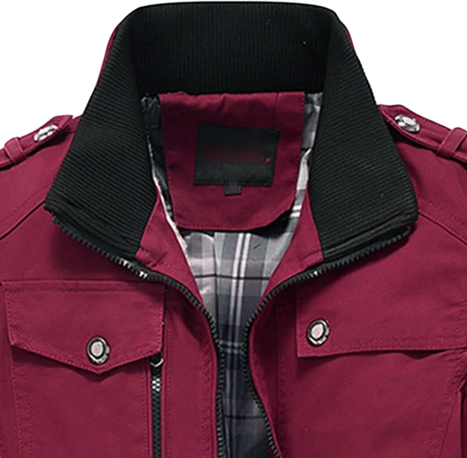 JEShifangjiusu Men'S Washed Cotton Military Jacket Winter Casual Stand Collar Windbreaker Fashion Lightweight Bomber Jacket