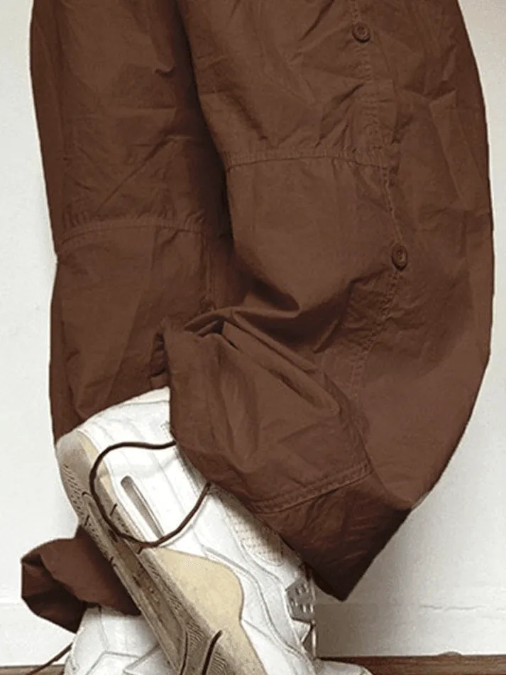 Joskaa Drawstring Low Waist Baggy Cargo Pants