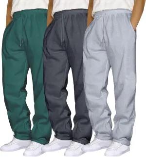 Men's 3 Pack Sweatpants Loose Fleece Sweatpants Elastic Waist Drawstring Jogger Sport Pants Baggy Sweat Pants
