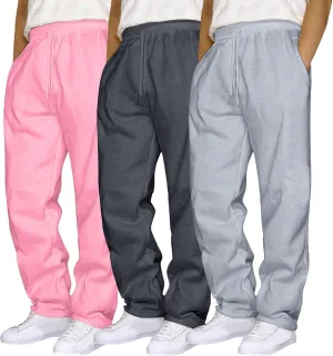 Men's 3 Pack Sweatpants Loose Fleece Sweatpants Elastic Waist Drawstring Jogger Sport Pants Baggy Sweat Pants