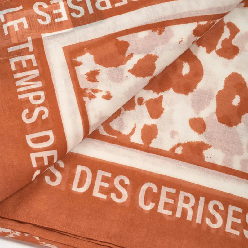Peony Patterned Scarf - Orange