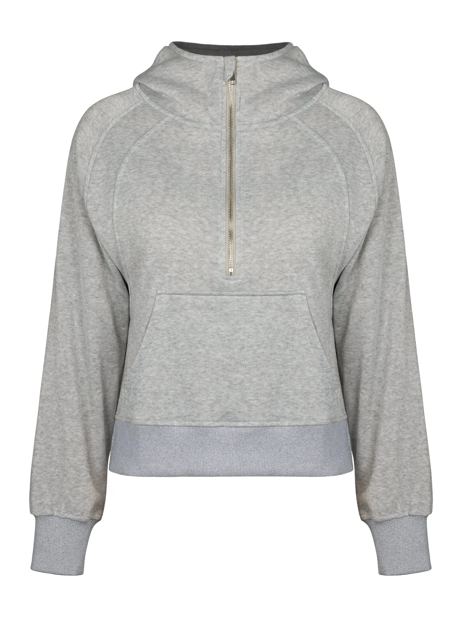 Rivelino Womens Hooded Sweatshirts Half Zipper Cropped Hoodies Long Sleeve Pullover Tops