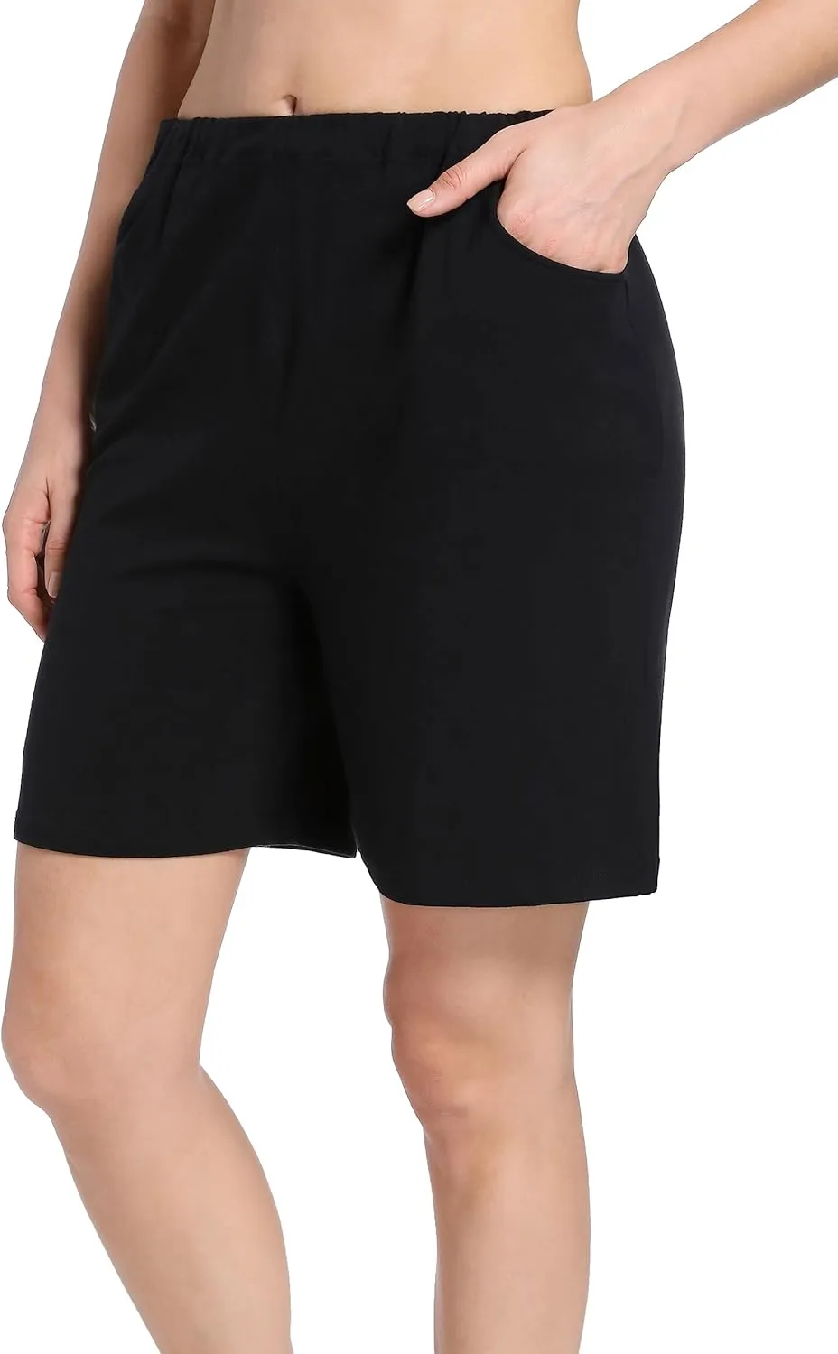 SUIEK Women's Maternity Shorts Lounge Workout Activewear Pregnancy Pants Maternity Cotton Pajamas - 3 Pack