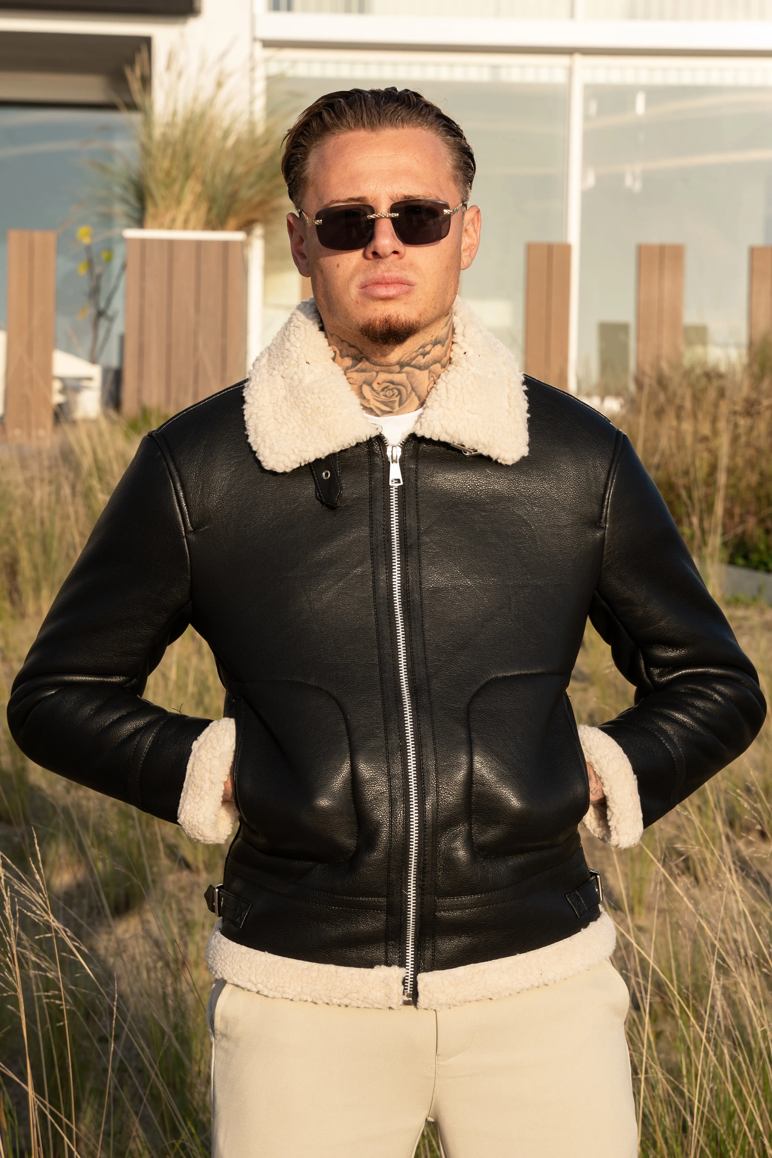 THE SANTONI LEATHER FUR JACKET