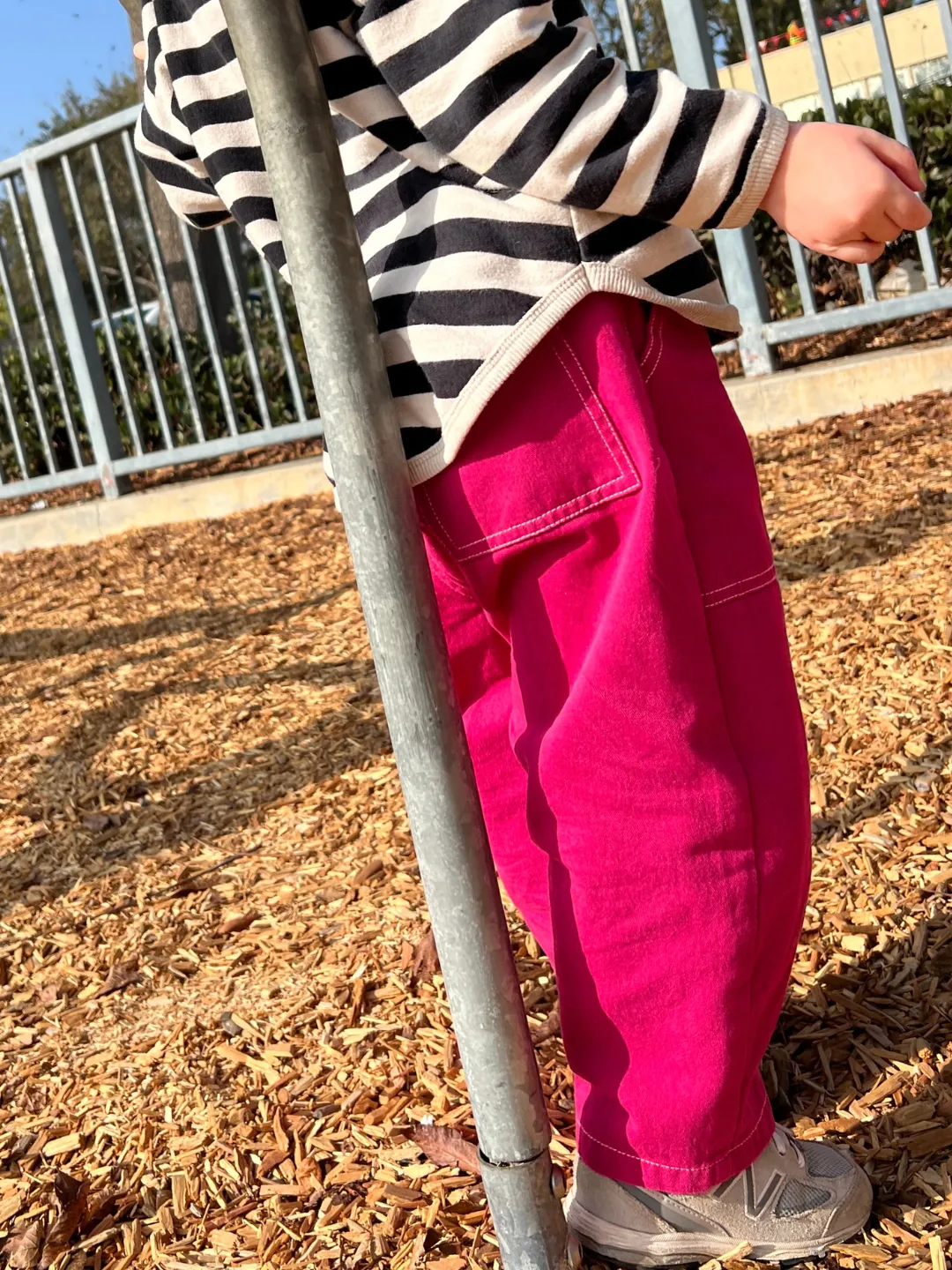 TOPSTITCH TWILL PANTS