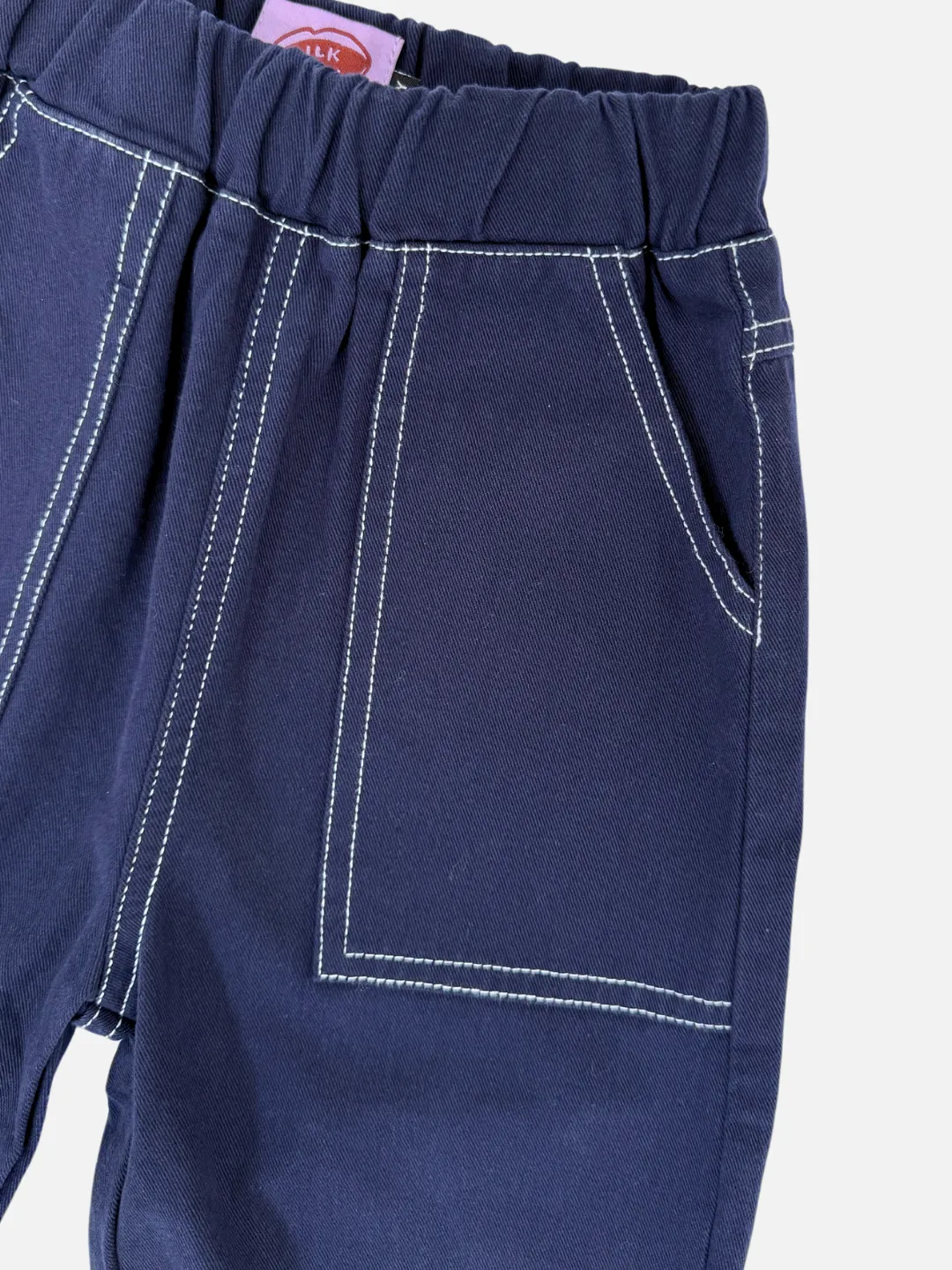 TOPSTITCH TWILL PANTS