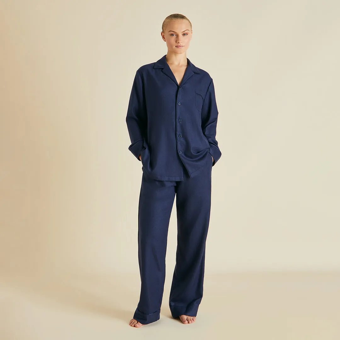 Vanderbilt Osaka Navy Pajamas in Cashmere
